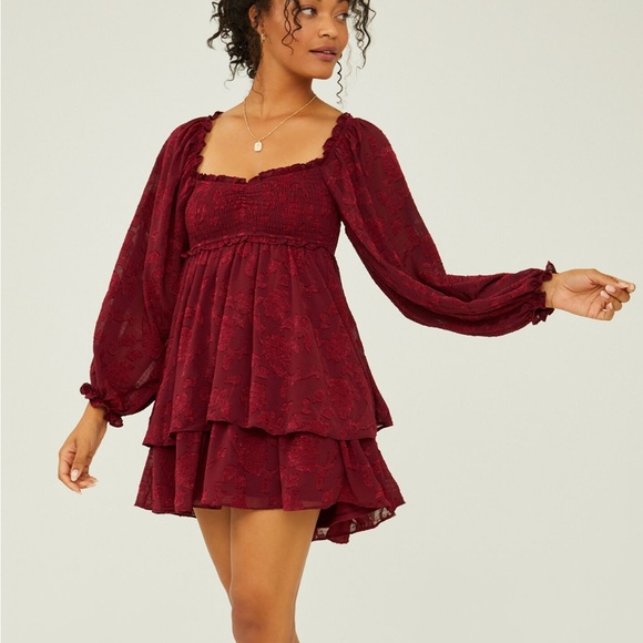 Altar'd State Dresses & Skirts - Altar’d State red Gemma Floral Dress size medium.